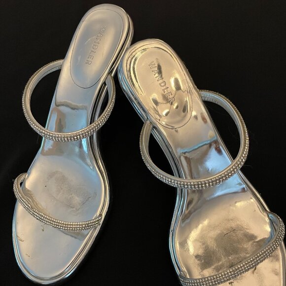 Authentic. Wangler Julio Strass Silver Sandal: Size 41 - Picture 5 of 11